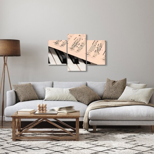 Slika klavira s glazbenim notama (90x60 cm)