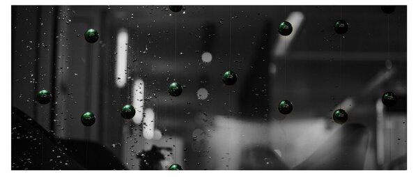 Apstraktna slika - zelene kuglice (120x50 cm)