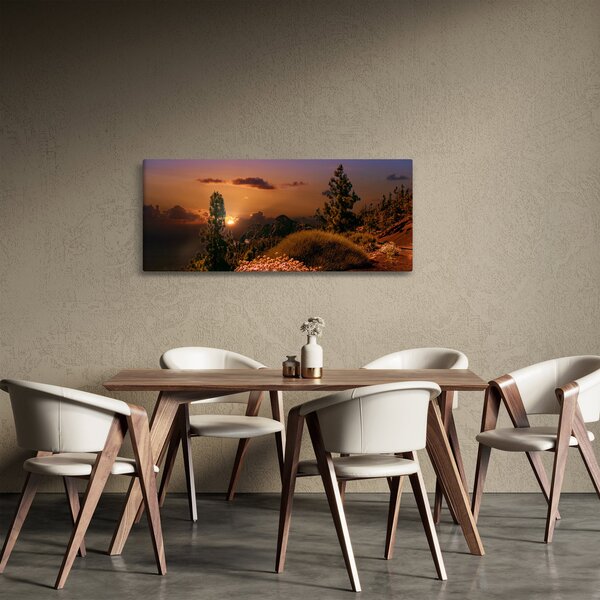 Slika prirode sa zalaskom sunca (120x50 cm)