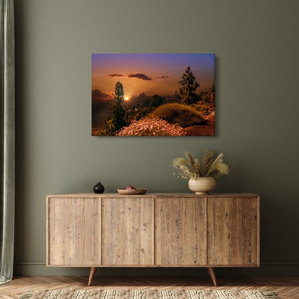 Slika prirode sa zalaskom sunca (90x60 cm)