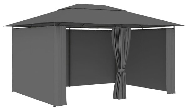 VidaXL Vrtni šator sa zavjesama 4 x 3 m antracit