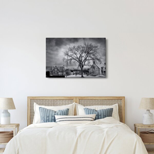Slika crno-bijelog sela (90x60 cm)