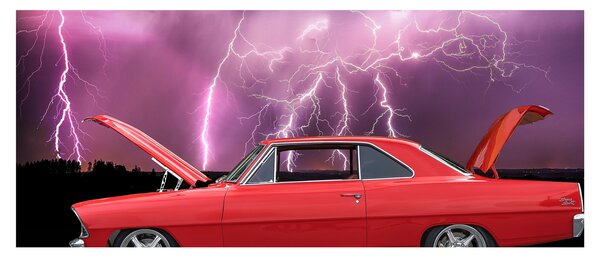 Slika crvenog automobila (120x50 cm)