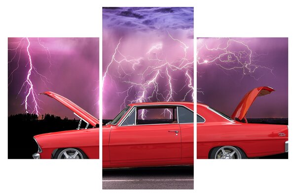 Slika crvenog automobila (90x60 cm)
