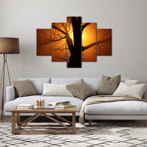 Slika drveta pri zalasku sunca (150x105 cm)