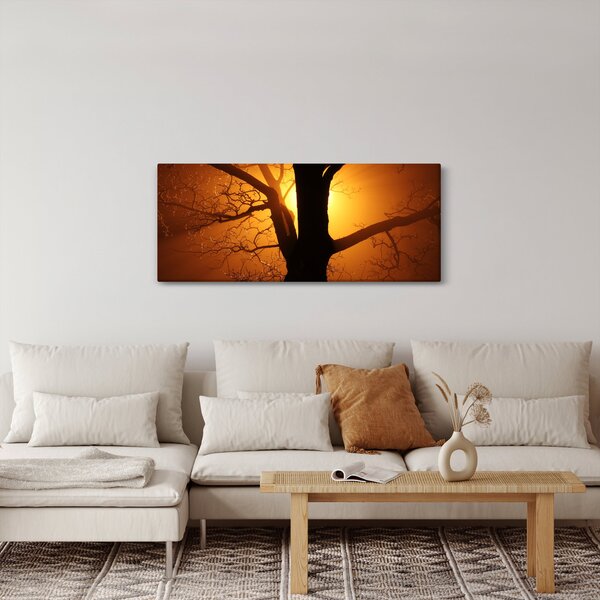 Slika drveta pri zalasku sunca (120x50 cm)