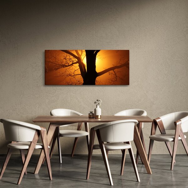 Slika drveta pri zalasku sunca (120x50 cm)