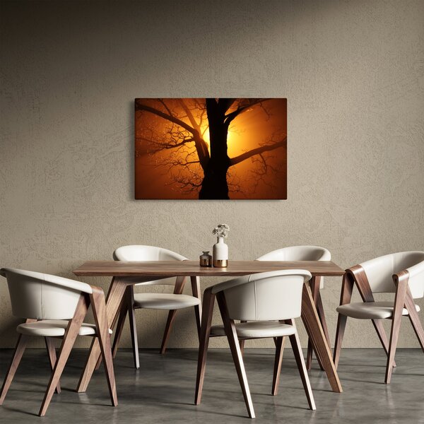 Slika drveta pri zalasku sunca (90x60 cm)
