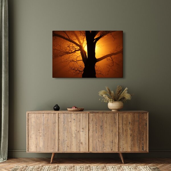 Slika drveta pri zalasku sunca (90x60 cm)