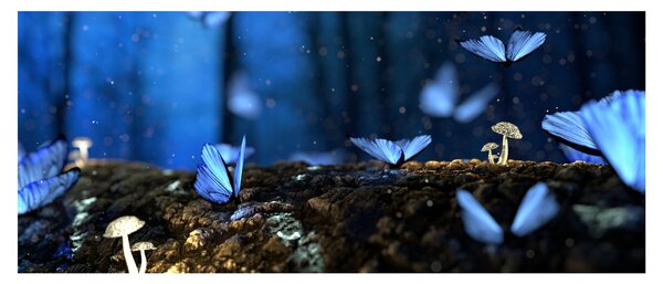 Slika plavih leptira (120x50 cm)