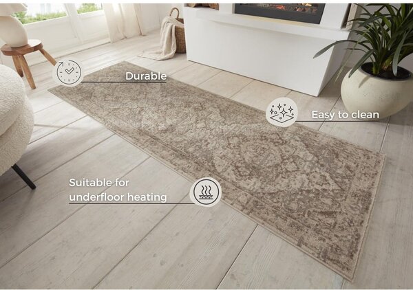 Siva/bež staza 80x200 cm Terrain Designer Sand – Hanse Home