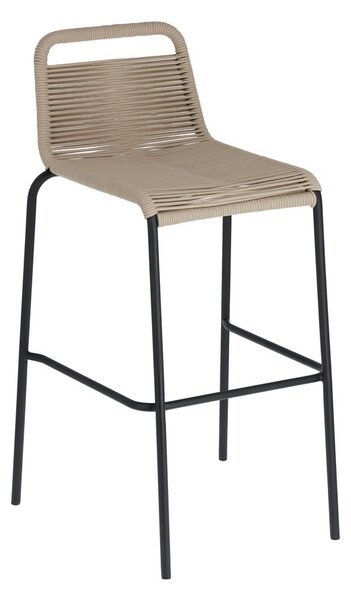 Bež barska stolica sa čeličnom konstrukcijom Kave Home Glenville, visina 74 cm