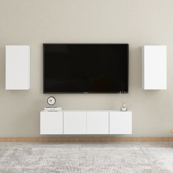 VidaXL 4-dijelni set TV ormarića bijeli od iverice