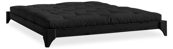 Bračni krevet od borovine s madracem Karup Design Elan Comfort Mat Black/Black, 180 x 200 cm