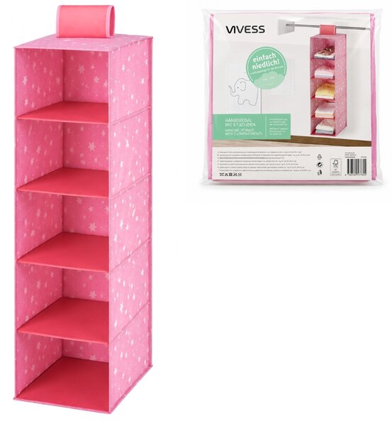 Viseći organizator za ormar STELLA 95 cm, ružičasti