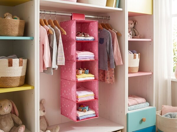 Viseći organizator za ormar STELLA 95 cm, ružičasti