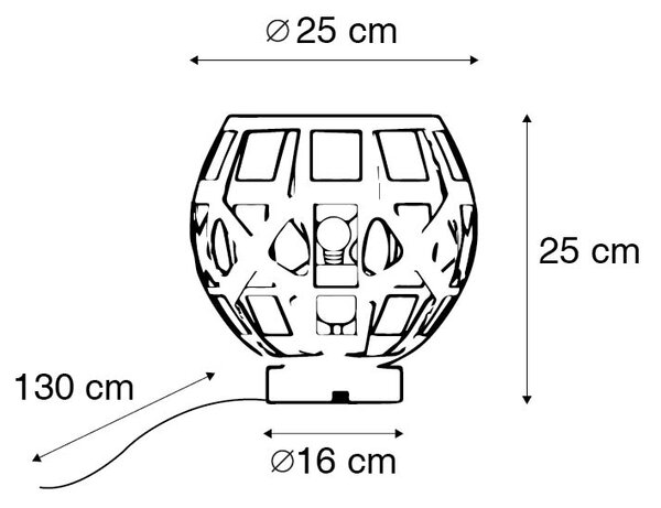 Industrijska stolna lampa crna - Bobby