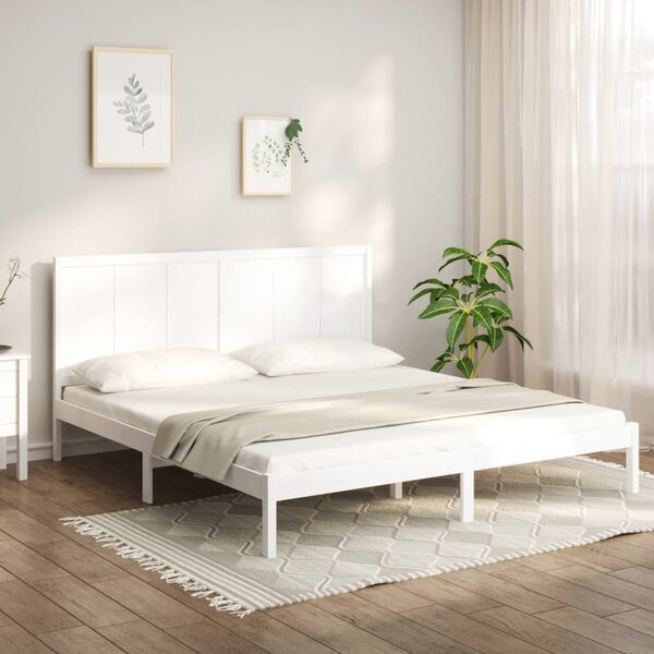 VidaXL Okvir za krevet od borovine bijeli 180x200 cm 6FT veliki bračni