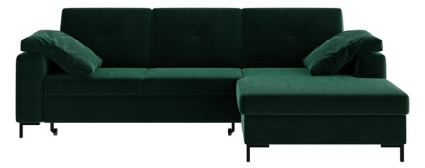 Tamnozelena kutna sofa od baršuna Ghado Moor, desni kut