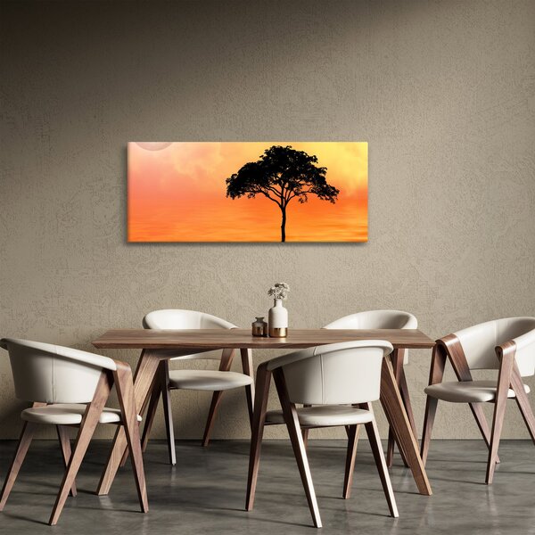 Slika drveta pri zalasku sunca (120x50 cm)