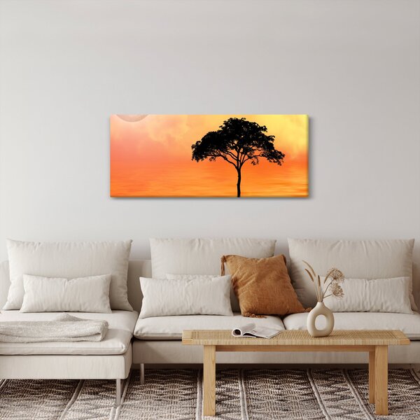 Slika drveta pri zalasku sunca (120x50 cm)