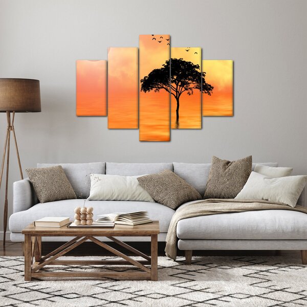 Slika drveta pri zalasku sunca (150x105 cm)
