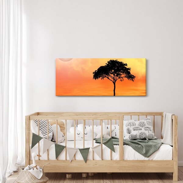 Slika drveta pri zalasku sunca (120x50 cm)
