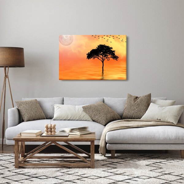 Slika drveta pri zalasku sunca (90x60 cm)