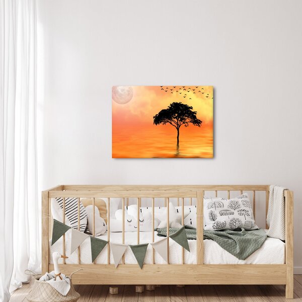 Slika drveta pri zalasku sunca (70x50 cm)