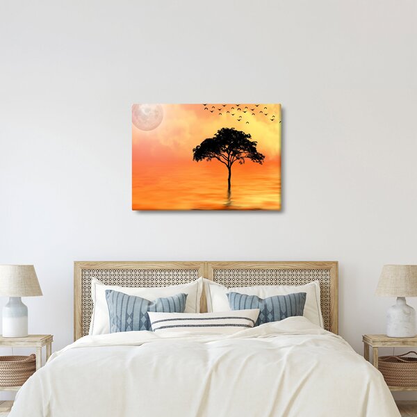 Slika drveta pri zalasku sunca (70x50 cm)