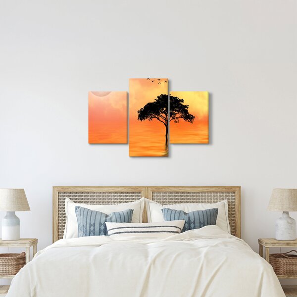 Slika drveta pri zalasku sunca (90x60 cm)
