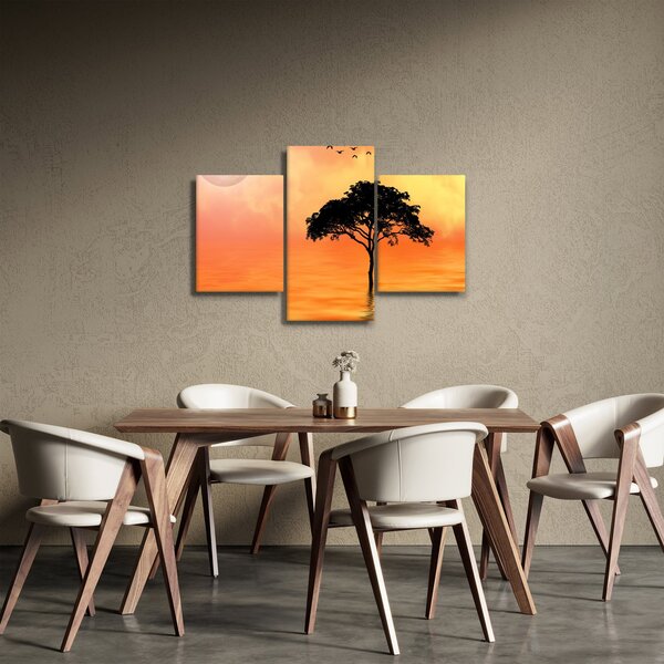 Slika drveta pri zalasku sunca (90x60 cm)