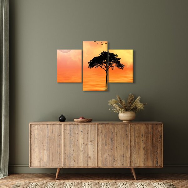 Slika drveta pri zalasku sunca (90x60 cm)