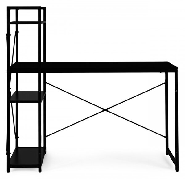 Radni stol s policom LOFTY 120x60 cm, crni