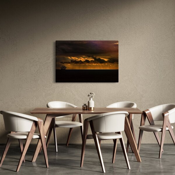 Slika jedrilice pri zalasku sunca (90x60 cm)