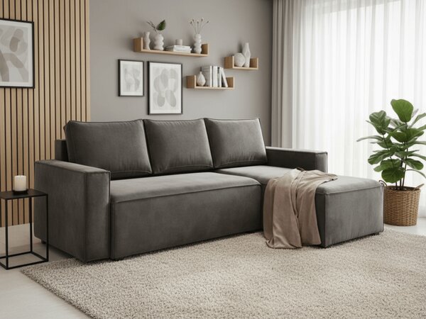AKCIJA Tamnosiva sklopiva kutna sofa CAVELO, obostrana II. kvaliteta