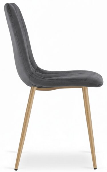 Tamno siva baršunasta stolica LAVA GRAPHITE GRAY