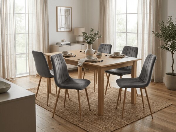 Tamno siva baršunasta stolica LAVA GRAPHITE GRAY
