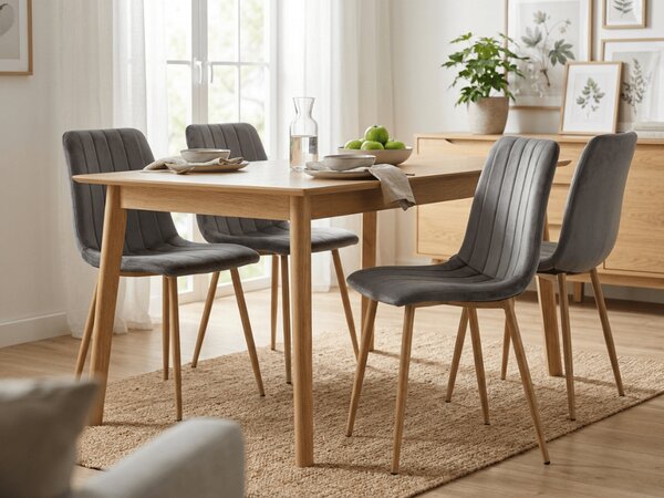 Tamno siva baršunasta stolica LAVA GRAPHITE GRAY