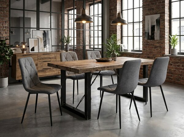 Tamno siva stolica LIBRA STONE GREY s crnim nogama