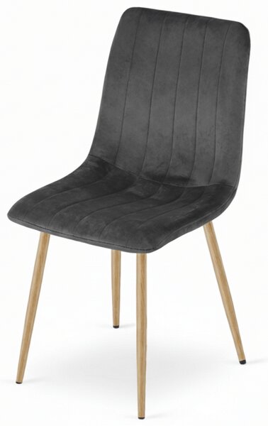 Tamno siva baršunasta stolica LAVA GRAPHITE GRAY