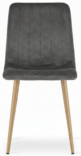 Tamno siva baršunasta stolica LAVA GRAPHITE GRAY