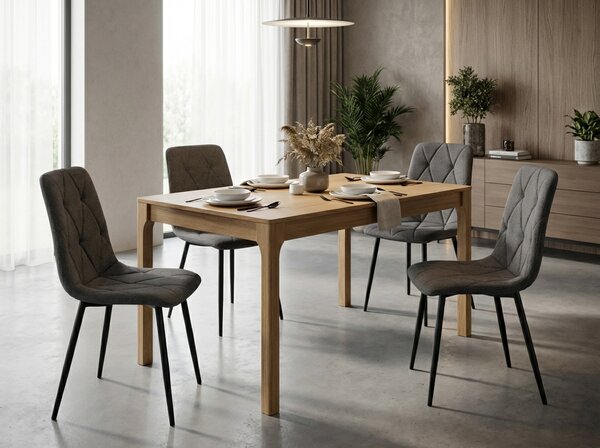 Tamno siva stolica LIBRA STONE GREY s crnim nogama