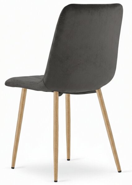 Tamno siva baršunasta stolica LAVA GRAPHITE GRAY