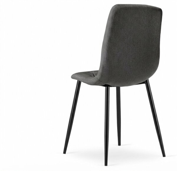 Tamno siva stolica LIBRA STONE GREY s crnim nogama
