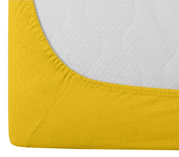 Jersey plahta EXCLUSIVE senf 90 x 200 cm