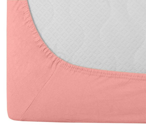 Jersey plahta EXCLUSIVE koraljna 90 x 200 cm