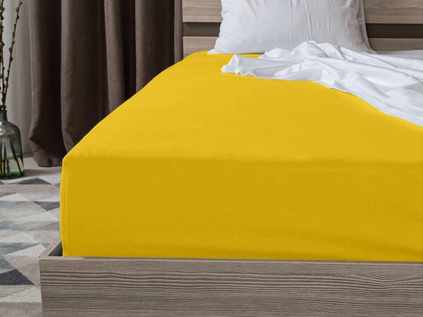 Jersey plahta EXCLUSIVE senf 90 x 200 cm