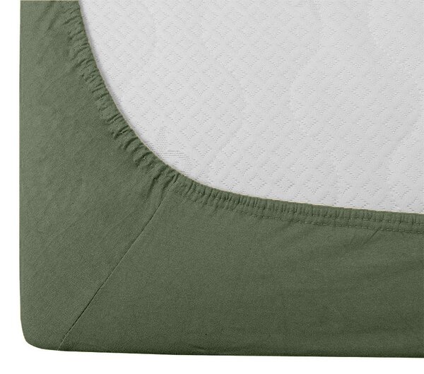 Jersey plahta EXCLUSIVE tamnozelena 90 x 200 cm
