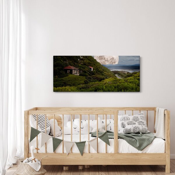 Slika krajolika s mjesecom (120x50 cm)